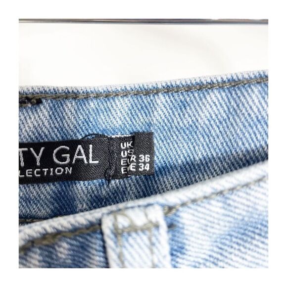 Nasty Gal Jeans Womens 4 High Waisted Ripped Distressed Mom Light Blue Grunge - Picture 7 of 8
